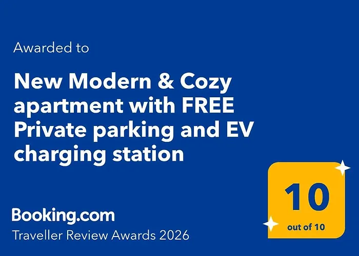 Apartment New Modern & Cozy With Free Private Parking And Ev Charging Station